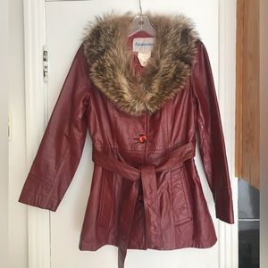 Vintage red leather jacket